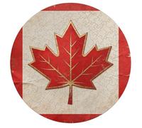 Jigsaw Puzzle 195 Pcs Challenging Round Animals Puzzle Vintage Canada Flag Wooden Jigsaw Puzzles for Adults Families