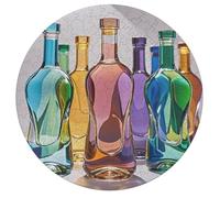Jigsaw Puzzle 195 Pcs Challenging Round Animals Puzzle Wine Bottle Art Wooden Jigsaw Puzzles for Adults Families