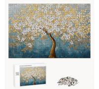 Jigsaw Puzzle 200 Pieces for Adults - Gold & Tree - Wooden Pieces with Classic Fit & HD Print - Stress Relief Hobby & Home Decor - 35 x 25 cm - Not for Children under 14 P3#128
