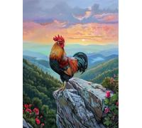Jigsaw Puzzle 200 Pieces Rooster, Premium Jigsaws 200 pieces for Adults & Teens, Precision Fit Thick Board, for for Men & Women, Finished Size 35x25cm Mountain Peak