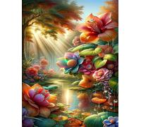 Jigsaw Puzzle 2000 piece,Jungle Sunshine Flowers Puzzles for Adults,Educational Game Challenge Toy 2000 Pieces DIY puzzles Family Decoration puzzle