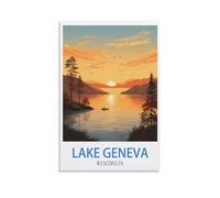 Jigsaw Puzzle 2000 Piece，Lake Geneva Wisconsin Classic Puzzle Kids Puzzle Challenging And Difficult Puzzles for Adults And Teens 100x70cm