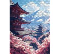 Jigsaw Puzzle 2000 Piece, Mount Fuji Ancient Pagoda Puzzles for Adults 2000, Wooden Puzzles, Jigsaw Puzzle Games Classic Educational, The Impossible Challenge, Games Family, Creativity Gift DX0YL1-264