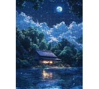 Jigsaw Puzzle 2000 Piece, Night View Village Puzzles for Adults 2000, Wooden Puzzles, Jigsaw Puzzle Games Classic Educational, The Impossible Challenge, Games Family, Creativity Gift DX0YL1-1013