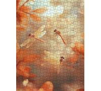 Jigsaw Puzzle 2000 Piece, Orange Dragonfly Puzzles for Adults 2000, Wooden Puzzles, Jigsaw Puzzle Games Classic Educational, The Impossible Challenge, Games Family, Creativity Gift DX0YL1-145