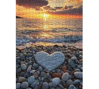 Jigsaw Puzzle 2000 Piece, Pebble Sunset Puzzles for Adults 2000, Wooden Puzzles, Jigsaw Puzzle Games Classic Educational, The Impossible Challenge, Games Family, Creativity Gift DX0YL1-218