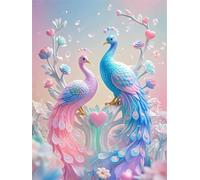 Jigsaw Puzzle 2000 piece,Pink Blue Peacock Puzzles for Adults,Educational Game Challenge Toy 2000 Pieces DIY puzzles Family Decoration puzzle