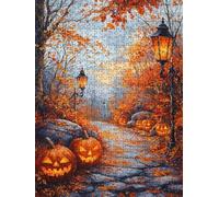 Jigsaw Puzzle 2000 Piece, Pumpkin Road Puzzles for Adults 2000, Wooden Puzzles, Jigsaw Puzzle Games Classic Educational, The Impossible Challenge, Games Family, Creativity Gift DX0YL1-728