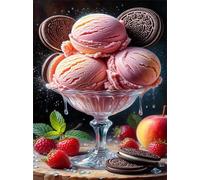 Jigsaw Puzzle 2000 piece,Strawberry Cookie Ice Cream Puzzles for Adults,Educational Game Challenge Toy 2000 Pieces DIY puzzles Family Decoration puzzle