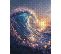 Jigsaw Puzzle 2000 Piece, Sunset Waves Puzzles for Adults 2000, Wooden Puzzles, Jigsaw Puzzle Games Classic Educational, The Impossible Challenge, Games Family, Creativity Gift DX0YL1-787