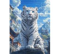 Jigsaw Puzzle 2000 Piece, Temple White Tiger Puzzles for Adults 2000, Wooden Puzzles, Jigsaw Puzzle Games Classic Educational, The Impossible Challenge, Games Family, Creativity Gift DX0YL1-865