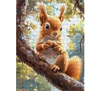 Jigsaw Puzzle 2000 Piece, Walnut Squirrel Puzzles for Adults 2000, Wooden Puzzles, Jigsaw Puzzle Games Classic Educational, The Impossible Challenge, Games Family, Creativity Gift DX0YL1-310