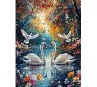 Jigsaw Puzzle 2000 Piece, White Swan River Water Puzzles for Adults 2000, Wooden Puzzles, Jigsaw Puzzle Games Classic Educational, The Impossible Challenge, Games Family, Creativity Gift DX0YL1-61