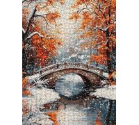 Jigsaw Puzzle 2000 Piece, Wooden Bridge In Autumn Puzzles for Adults 2000, Wooden Puzzles, Jigsaw Puzzle Games Classic Educational, The Impossible Challenge, Games Family, Creativity Gift DX0YL1-721