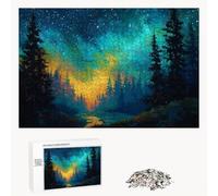 Jigsaw Puzzle 2000 Pieces for Adults - Aurora & Starry Sky - Wooden Pieces with Classic Fit & HD Print - Stress Relief Hobby & Home Decor - 70 x 100 cm - Not for Children under 14 P3#205