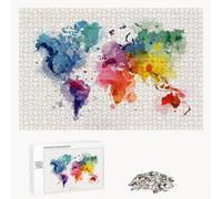 Jigsaw Puzzle 2000 Pieces for Adults - Color & World Map - Wooden Pieces with Classic Fit & HD Print - Stress Relief Hobby & Home Decor - 70 x 100 cm - Not for Children under 14 P3#388
