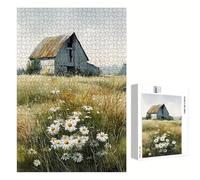 Jigsaw Puzzle 2000 Pieces for Adults - Daisy & Cabin - Wooden Pieces with Classic Fit & HD Print - Stress Relief Hobby & Home Decor - 75 x 105 cm - Not for Children under 14 P3#820