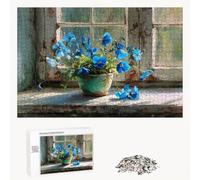 Jigsaw Puzzle 2000 Pieces for Adults - Flower & Blue - Wooden Pieces with Classic Fit & HD Print - Stress Relief Hobby & Home Decor - 75 x 105 cm - Not for Children under 14 P3#371