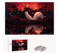 Jigsaw Puzzle 2000 Pieces for Adults - Red & Fox - Wooden Pieces with Classic Fit & HD Print - Stress Relief Hobby & Home Decor - 75 x 105 cm - Not for Children under 14 P3#511