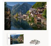 Jigsaw Puzzle 2000 Pieces for Adults - Small Town & Mountain - Wooden Pieces with Classic Fit & HD Print - Stress Relief Hobby & Home Decor - 70 x 100 cm - Not for Children under 14 P3#281
