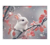 Jigsaw Puzzle 2000 Pieces for Adults Winter & Rabbit Wooden Puzzle, 1T#1006