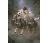 Jigsaw Puzzle 2000 Pieces for Adults, Wolf & Man Wooden Puzzle, 1T#2449