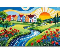 Jigsaw Puzzle 30 Pieces Abstract Landscapes, Premium Jigsaws 30 pieces for Adults & Teens, Precision Fit Thick Board, for for Men & Women, Finished Size 25x20cm Flowers