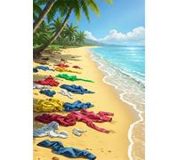 Jigsaw Puzzle 30 Pieces Beach Trees, Premium Jigsaws 30 pieces for Adults & Teens, Precision Fit Thick Board, for for Men & Women, Finished Size 25x20cm Seawaves