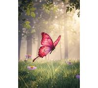 Jigsaw Puzzle 30 Pieces Park, Premium Jigsaws 30 pieces for Adults & Teens, Precision Fit Thick Board, for for Men & Women, Finished Size 25x20cm Pink Butterflies