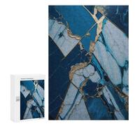 Jigsaw Puzzle 300 PCS Abstract Sapphire Kintsugi Jigsaws for Adults Toy Wall Decor Pattern Assembly Deal As Gifts for The Whole Family 300 PCS