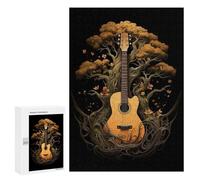 Jigsaw Puzzle 300 PCS Acoustic Guitar Tree Life Jigsaws for Adults Toy Wall Decor Pattern Assembly Deal As Gifts for The Whole Family 300 PCS