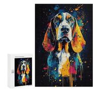 Jigsaw Puzzle 300 PCS Basset Hound Watercolor Art Jigsaws for Adults Toy Wall Decor Pattern Assembly Deal As Gifts for The Whole Family 300 PCS