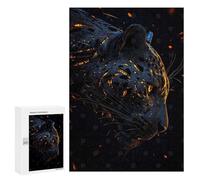 Jigsaw Puzzle 300 PCS Black Panther with Glowing Spots Jigsaws for Adults Toy Wall Decor Pattern Assembly Deal As Gifts for The Whole Family 300 PCS