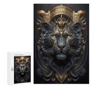 Jigsaw Puzzle 300 PCS Black Tiger King Art Deco Jigsaw Puzzles for Teenagerss Hand Speed Race Fun Activities at Home Challenging Game And Family Play 300 PCS