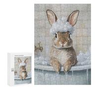 Jigsaw Puzzle 300 PCS Bunny Bath Time Puzzles for Teenagerss Stress Reliever Educational Challenge Unique Birthday And Gifts 300 PCS