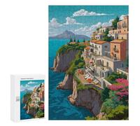 Jigsaw Puzzle 300 PCS Cape Side Villas Jigsaws for Adults Anti-Stress Toys Staycation Kill Time Help The Brain Exercise 300 PCS