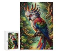 Jigsaw Puzzle 300 PCS Colorful Amazon Parrot in Rainforest Puzzles for Teenagerss Stress Reliever Educational Challenge Unique Birthday And Gifts 300 PCS
