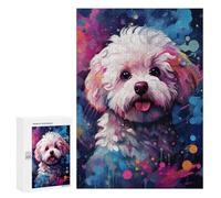 Jigsaw Puzzle 300 PCS Colorful Poodle Art Print Adult Jigsaw Puzzles Enhance Memory Parent-child Interaction Brainteaser Family Games 300 PCS