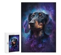 Jigsaw Puzzle 300 PCS Cosmic Dachshund Portrait-6 Puzzles for Teenagerss Stress Reliever Educational Challenge Unique Birthday And Gifts 300 PCS