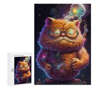 Jigsaw Puzzle 300 PCS Cosmic Furry Whiskers Puzzles for Teenagerss Stress Reliever Educational Challenge Unique Birthday And Gifts 300 PCS