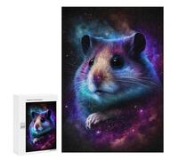 Jigsaw Puzzle 300 PCS Cosmic Hamster Art Print-1 Jigsaws for Adults Puzzle Birthday Present Difficult And Challenge Challenging Game Gifts 300 PCS