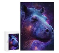 Jigsaw Puzzle 300 PCS Cosmic Hippo Portrait-3 Jigsaws for Adults Puzzle Birthday Present Difficult And Challenge Challenging Game Gifts 300 PCS