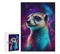 Jigsaw Puzzle 300 PCS Cosmic Meerkat Portrait-1 Puzzles for Teenagerss Stress Reliever Educational Challenge Unique Birthday And Gifts 300 PCS