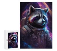 Jigsaw Puzzle 300 PCS Cosmic Raccoon Astronaut-5 Jigsaws for Adults Puzzle Birthday Present Difficult And Challenge Challenging Game Gifts 300 PCS
