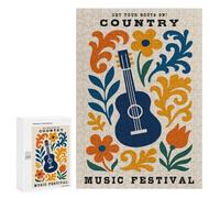Jigsaw Puzzle 300 PCS Country Music Festival Poster Jigsaws for Adults Puzzle Birthday Present Difficult And Challenge Challenging Game Gifts 300 PCS