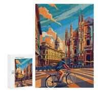 Jigsaw Puzzle 300 PCS Cycling in Milan Jigsaws for Adults Toy Wall Decor Pattern Assembly Deal As Gifts for The Whole Family 300 PCS