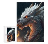 Jigsaw Puzzle 300 PCS Dragon's Fiery Gaze -2 Jigsaws for Adults Toy Wall Decor Difficult Hard Unique Gifts for Birthday And Christmas 300 PCS