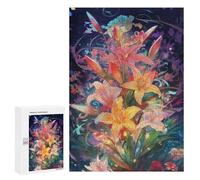 Jigsaw Puzzle 300 PCS Enchanted Floral Symphony Jigsaws for Adults Toy Wall Decor Difficult Hard Unique Gifts for Birthday And Christmas 300 PCS