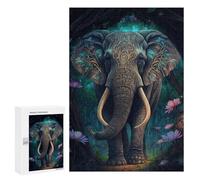 Jigsaw Puzzle 300 PCS Enchanted Forest Elephant Jigsaws for Adults Toy Wall Decor Difficult Hard Unique Gifts for Birthday And Christmas 300 PCS