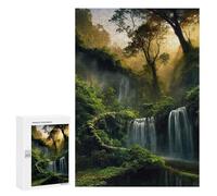Jigsaw Puzzle 300 PCS Enchanted Rainforest Waterfall Jigsaws for Adults Anti-Stress Toys Staycation Kill Time Help The Brain Exercise 300 PCS